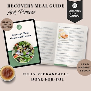 Hälsocoach-ledmagnet, färdigt näringsinnehåll, måltidsguide, e-bok för näring, kursresurs, hälsocoach-ledmagnet, måltidsplanerare