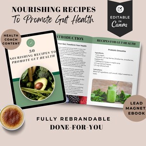 Magnet för hälsocoach, näringsinnehåll gjort för dig, innehåll om tarmhälsa, e-bok om näring, kursresurs, magnet för hälsocoach