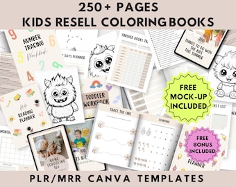 370 + Kids PLR Bundle with Master Resell Rights, Children's Learning Bundle,  MRR PLR Educational resources, Mrr Printable kids worksheets