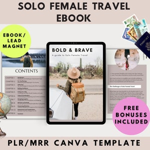 Solo Travel Guide PLR, MRR Ultimate Travel Tips for Solo Travelers, Resell Rights, Done For You eBook, Travel Planner, Travel Agent Content
