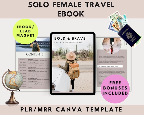 Solo Travel Guide PLR, MRR Ultimate Travel Tips for Solo Travelers, Resell Rights, Done For You eBook, Travel Planner, Travel Agent Content