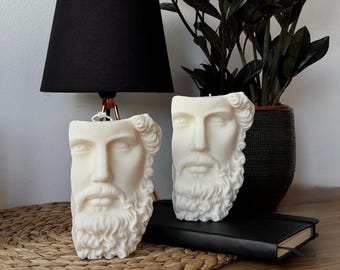 Candela scultura Zeus - Regalo per lui in cera di soia con decorazione per la casa raffigurante il dio greco