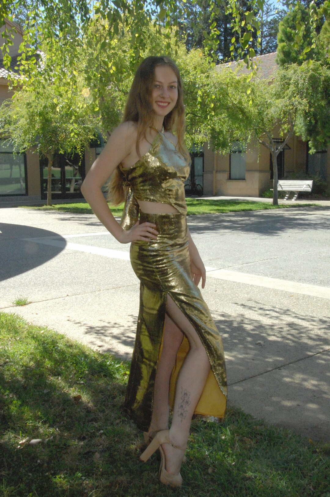 Rita Gold Swirls Skirt Set