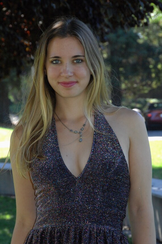 Glitter Halter Long Dress, Multicolor Sparkle - Etsy