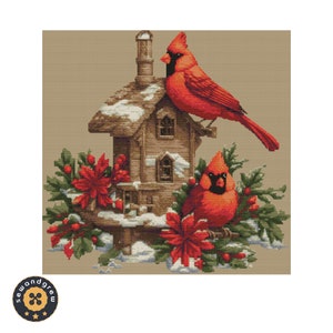 Winter Cardinal Cross Stitch