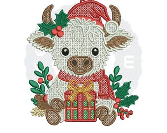 Ornament Highland Kuh FSL Stickdatei