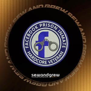 Design de bordado da prisão do Facebook