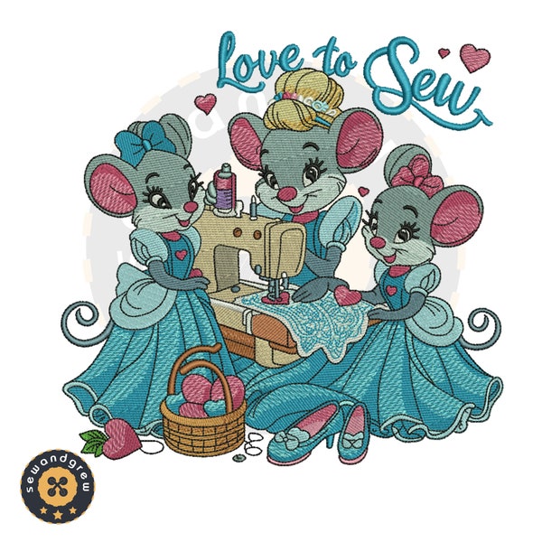 Love to Sew Mice Embroidery Design