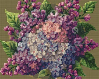 Lilacs Flower Cross Stitch