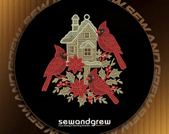 FSL 3 Cardinals Embroidery Design