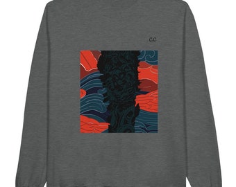 Sudadera clásica unisex con cuello redondo y arte japonés