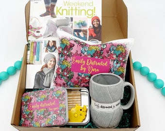 Knitting Gift Box for Knitter Gifts for Knitting Supplies for Knit Notions Box Stitch Markers for Knitting Pattern Book Gift for Mom knit