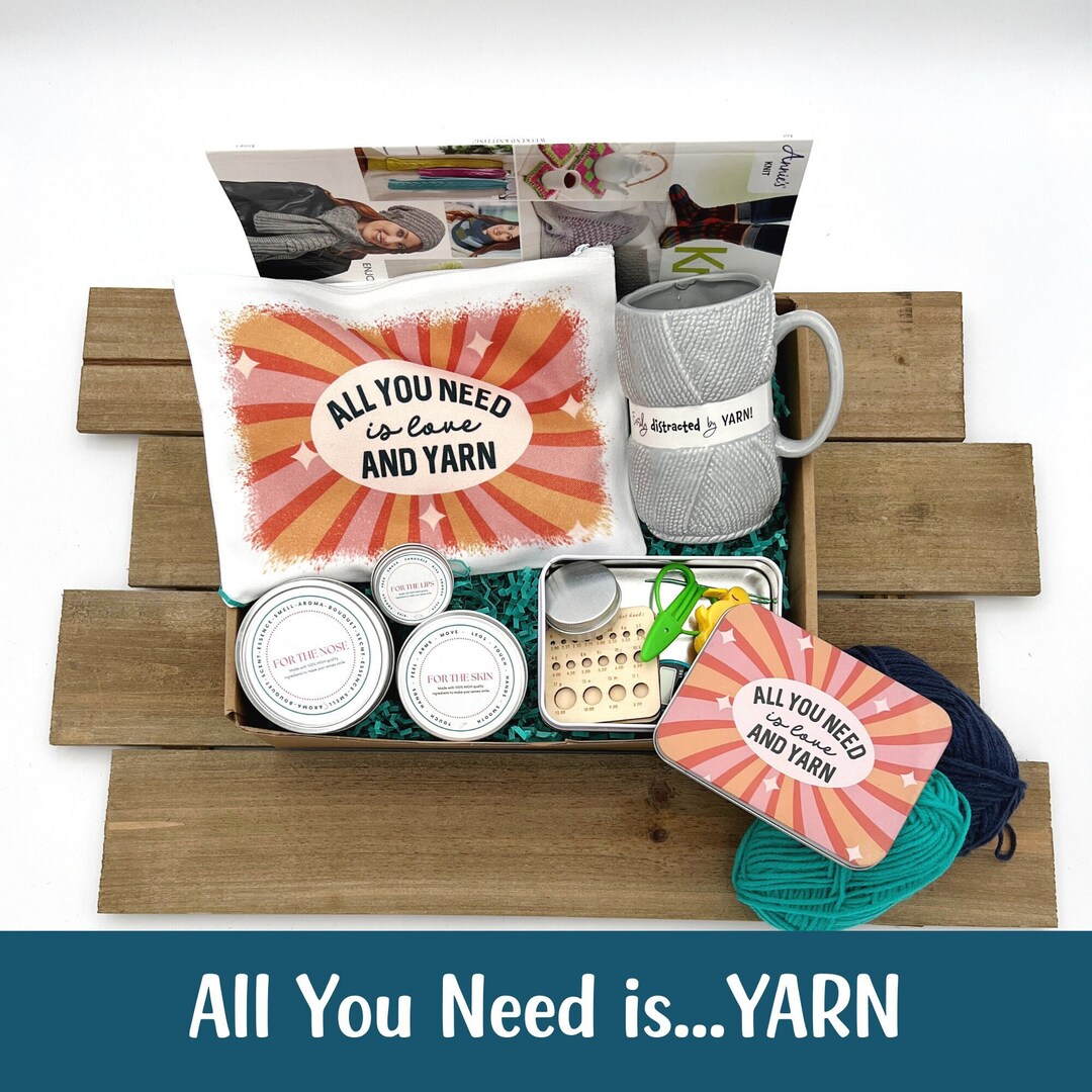 Crochet Gift Box for Knitting Gift for Mom Crochet Notions Tin for