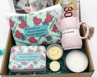 Crochet Gift Box for Crocheter Gifts for Crochet Supplies for Crochet Notions Box Stitch Markers for Crochet Pattern Book Gift for Mom