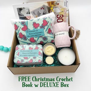 Crochet Gift Box for Crocheter Gifts for Crochet Supplies for Crochet Notions Box Stitch Markers for Crochet Pattern Book Gift for Mom