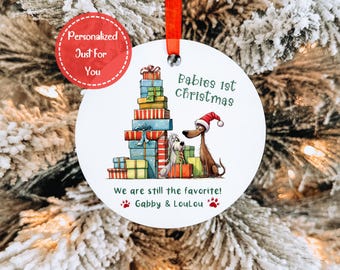 First Christmas Ornament for Baby's 1st Ornament from the Dog Lover Ornament for Babies Christmas Gift for Dog Mom Ornament for Newborn Gift