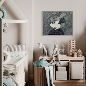 Mickey Mouse Acrylic Painting Canvas Wall Art Kids Room Playroom Decor Handmade Mickey Mouse Wall Art Disney Painting Mickey Mouse Wall Art