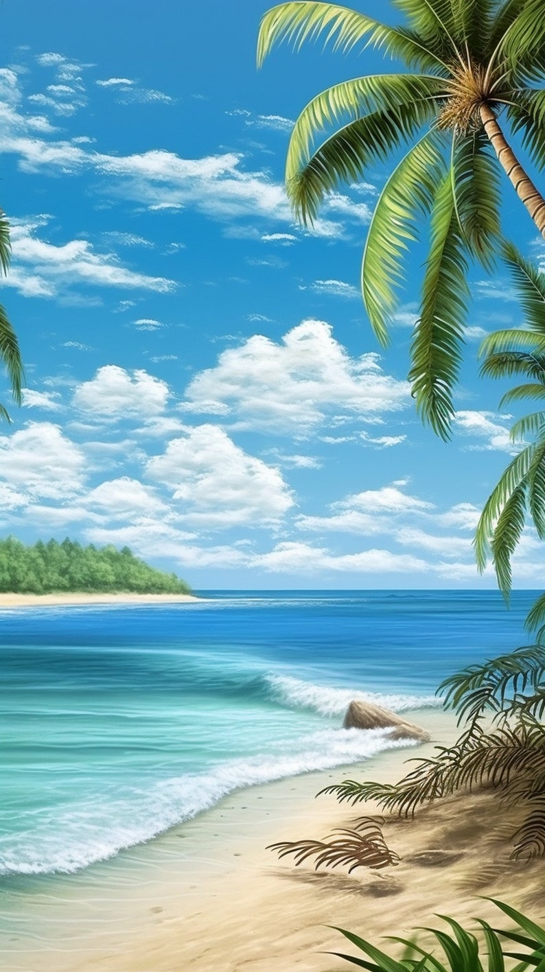 Tropical Beach Phone Wallpaper Bundle – Island Vibes (digital Download ...