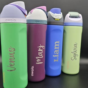 Custom Owala 24 oz Free Sip, Personalized Engraving, Kid Water bottle Bride and Groom Gifts, Hydration Gift, Unique Gift, Water Bottle