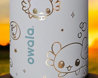 Axolotl Owala 20, 24 and 32 oz Bottle | Custom Engraved Owala free sip, sway and Smooth sip bottles