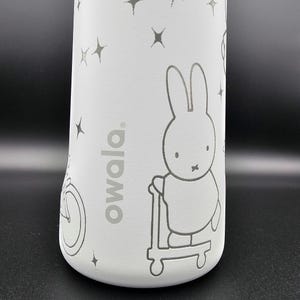 Miffy Engraved Owala Water Bottle: Custom Bow Design