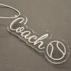 Personalized Tennis Keychain, Custom Sports Keyring, Team Spirit Accessories, Tennis Player Gift, Custom Name bag tag