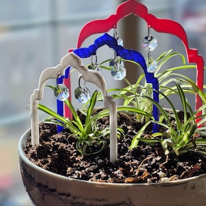 Bogen Pflanzengitter, Suncatcher niedliche Pflanzenstütze, Indoor-Gartendeko, Pflanzenzubehör, Zimmerpflanzengitter, einzigartiges Geschenk