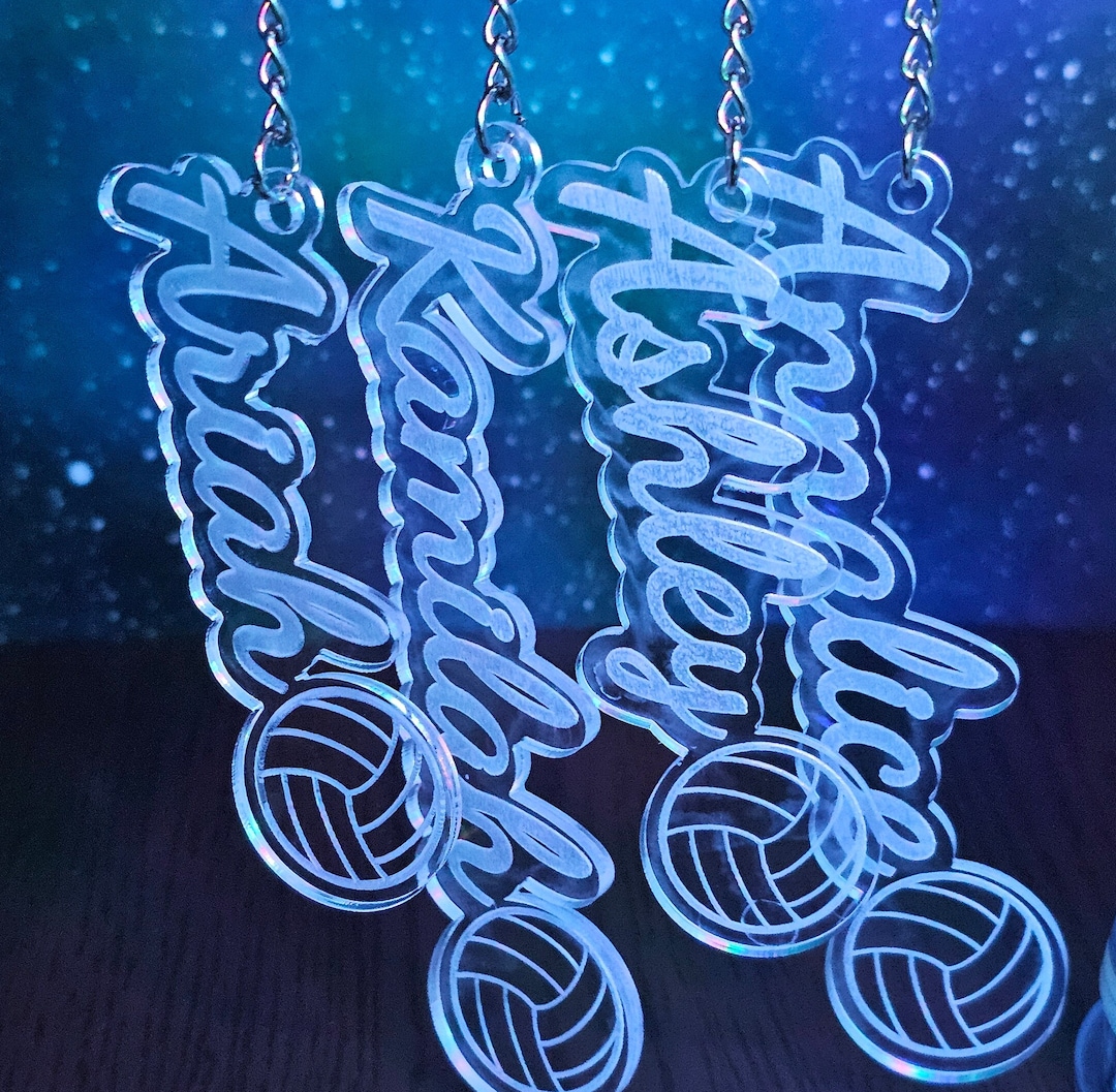 Personalized Volleyball Keychain, Custom Sports Keyring, Team Spirit