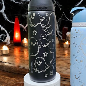 Halloween Owala 24, 30, 32 or 40 oz Freesip or Sway, Ghost Tumbler, Spooky season Lover Gift,  Ghost Drinkware