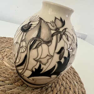 Moorcroft Timeless Vase 3/5, designed by Emma Bossons, vintage vase . Uniqe Gift .