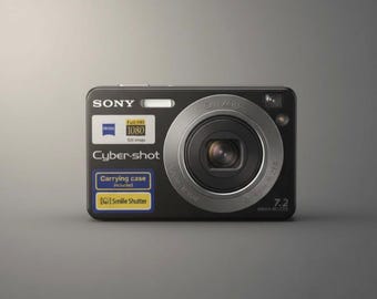 Sony Cyber‑shot DSC‑W110 Digital Compact Camera – 7.2MP – Black – Vintage Digital – tested