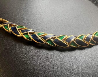 Vintage D'orlan Green and Blue Bracelet - Etsy