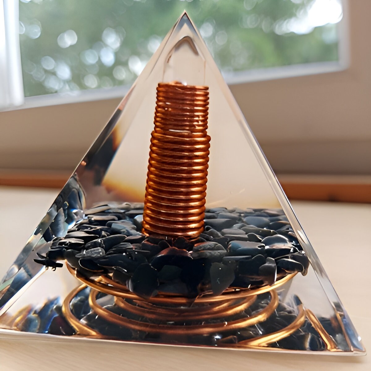 Crystal Orgonite Pyramid Handmade Orgone Spiral Copper Grade Etsy Canada