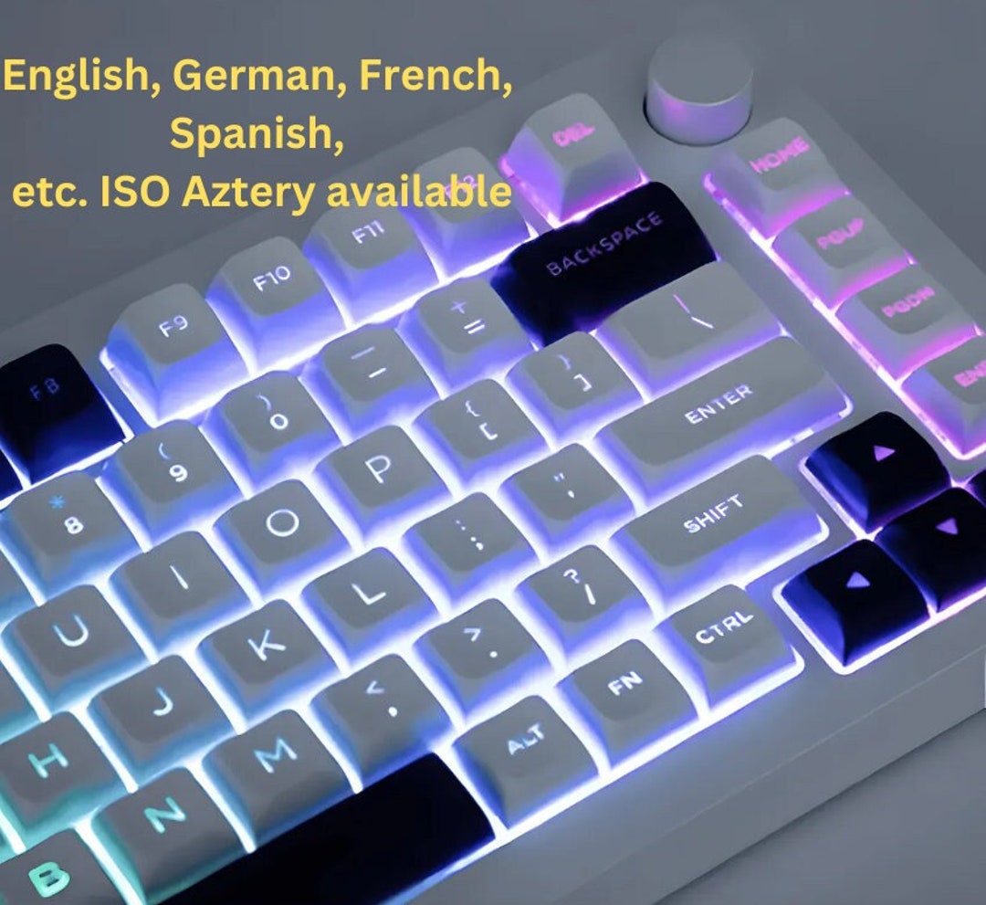 Shine Through Keycaps Set Backlit Nordic Key Caps Set White Etsy