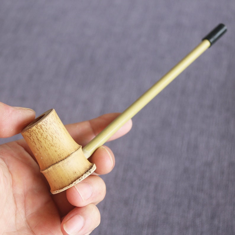 Handmade Bamboo pipe crafts Bamboo smoking pipe Traditional bamboo pipe ...