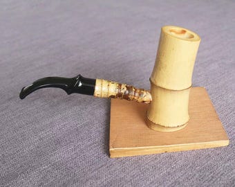 伝統的な竹パイプ、手作りの竹パイプ、工芸品、竹製喫煙パイプ、竹製