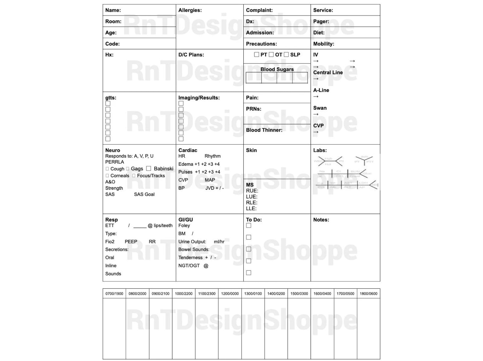 nurse-report-sheet-nursing-report-sheet-nursing-notes-icu-etsy