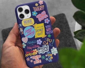 Boho iPhone Hülle, tägliche Affirmationen, iPhone Hülle niedlich, Motivationsgeschenke, Boho-Stil, Geschenke für psychische Gesundheit, Geschenk für Studenten, Angst Geschenke