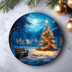 Christmas Ornaments Scenic Ornament with Tree Gift for Family Gift for Co-Worker Gift for Friend