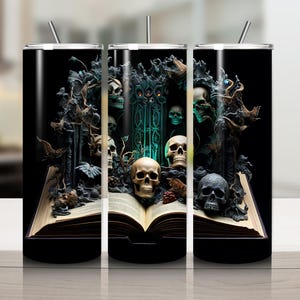 Vaso de esqueleto de Halloween; libros de esqueletos, vaso de esqueleto, vaso de temporada espeluznante, regalo para amantes de Halloween
