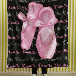 Custom Blanket, Custom Kids Gifts, Ballerina Gifts, Blanket for her, Personalized Blanket for Kids, Personalized Gift for Her, Dance Gifts