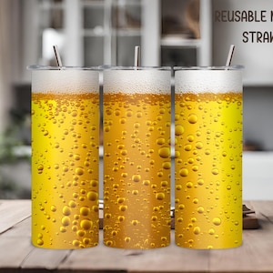 Beer Tumbler, Insulated Tumbler with Straw, Beer Lover Gift Men, Fathers Day Gift, Beer Gifts for Men