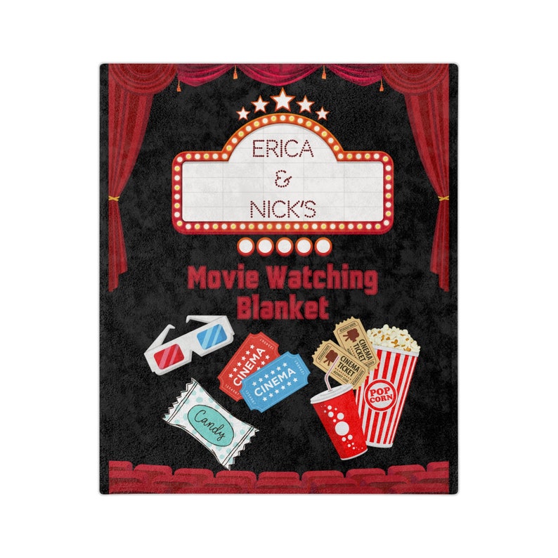 Blanket Custom Movie Theater Blanket Valentine Day Gift for Movie Lover