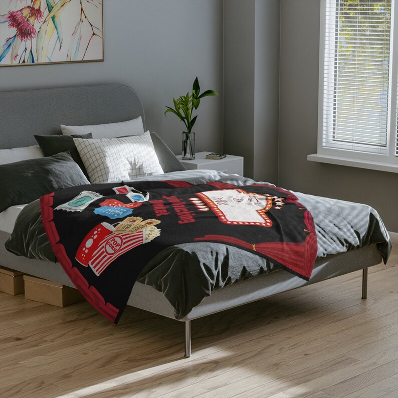 Blanket Custom Movie Theater Blanket Valentine Day Gift for Movie Lover