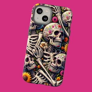 Dia De Los Muertos Phone Case, Skeleton Phone Case, Halloween Skeleton, Gothic Phone Case, Spooky phone case,
