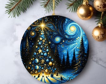 Northern Lights Ornament, Winter Wonderland Ornaments, Christmas Tree Decoration, Gift for Coworker, Secret Santa Gift, Christmas Ornaments