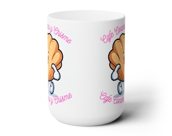 Cafe Concha y Chisme Mug, Mexican Coffee Ceramic Cup