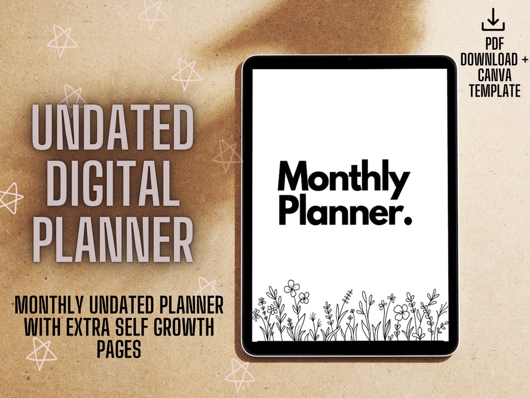 Digital Monthly Planner, Digital Planner, iPad Monthly Planner