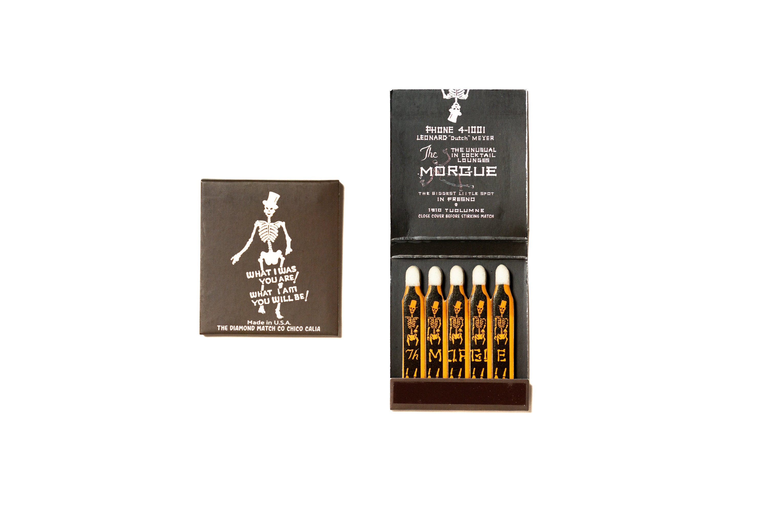 Vintage Style Matchbook with Print on Matches The Morgue Bar