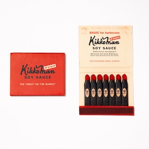 Caja de cerillas estilo vintage con estampado de cerillas Salsa de soja Kikkoman